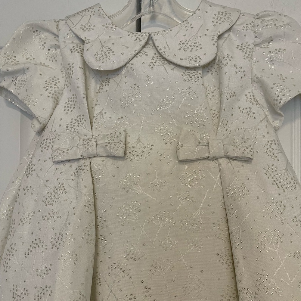 Abel & Lula Elegant White Dress with Silver Accents
